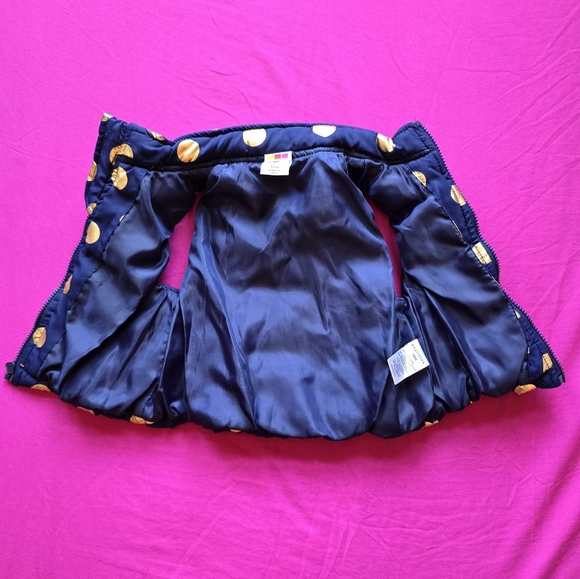 18M Navy Blue w/ Gold Polka Dots Puffer Vest - Picture 3 of 3